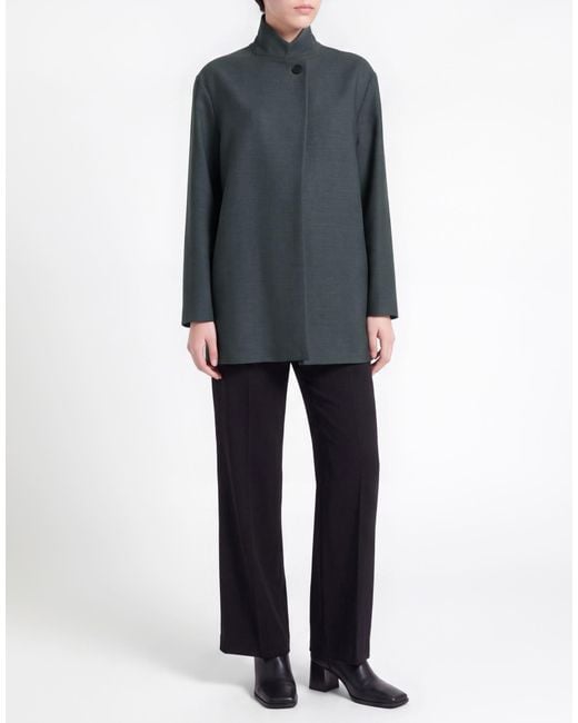 Fabiana Filippi Gray Deep Overcoat & Trench Coat Viscose, Silk, Cotton