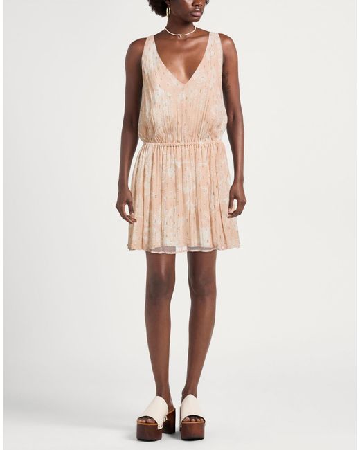8pm Natural Conscious Blush Mini Dress Viscose, Metallic Fiber