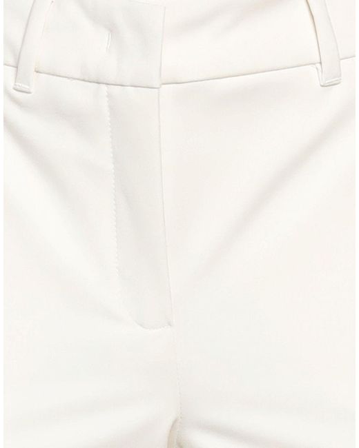 Marella White Pants Polyester, Viscose, Elastane