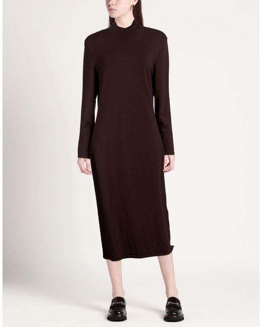 Weekend by Maxmara Red Midi Dress Acrylic, Wool, Polyamide, Elastane