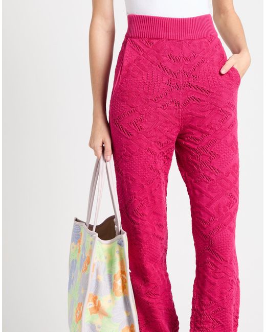 Gcds Pink Fuchsia Pants Cotton, Elastane