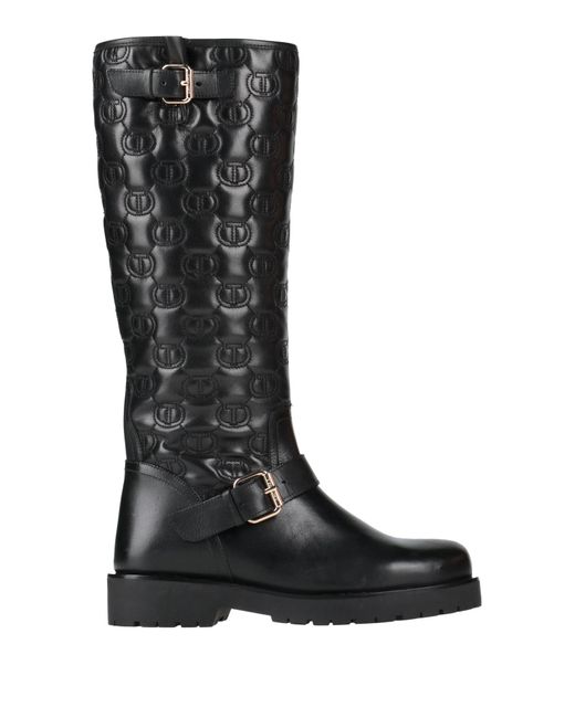 Twin Set Black Boot Cow Leather