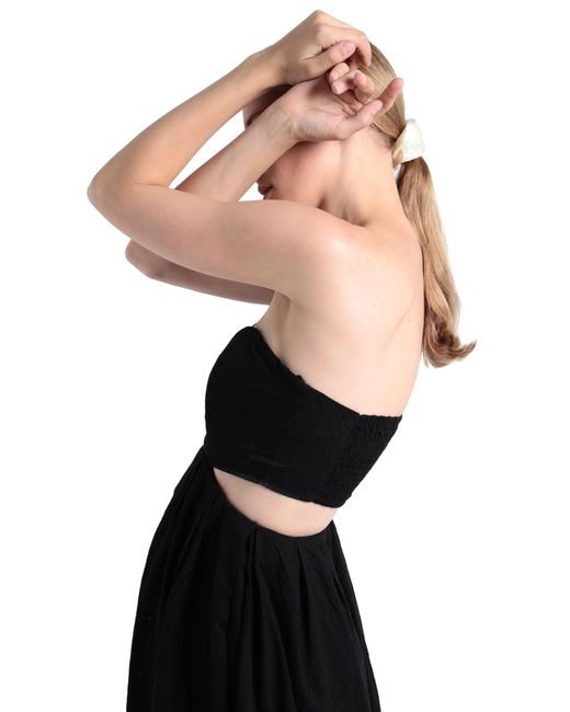 TOPSHOP Black Bandeau Crochet Cut Out Bardot Dress