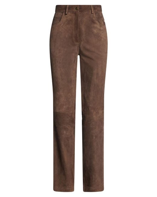 Semicouture Brown Pants Leather