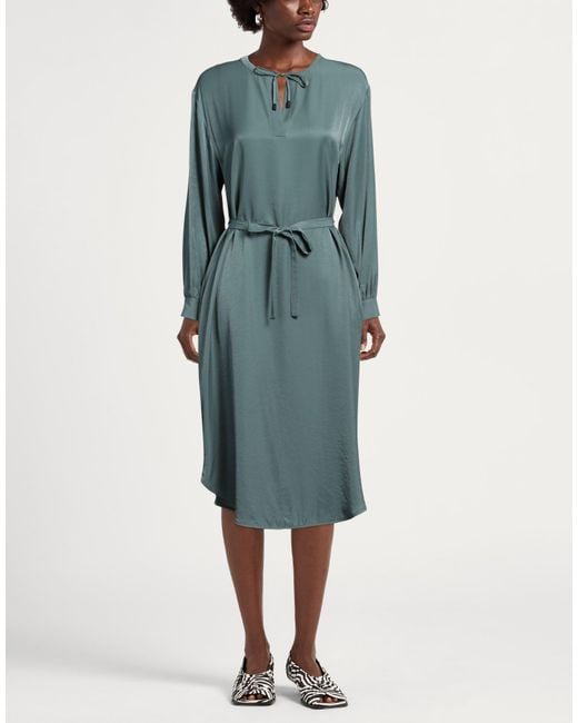 Peserico Blue Midi Dress Viscose, Polyester