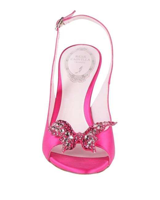 Rene Caovilla Pink Fuchsia Sandals Textile Fibers