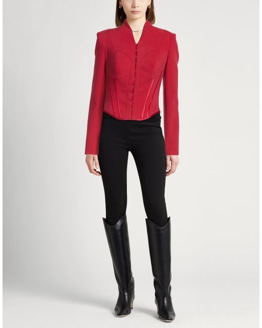 Elisabetta Franchi Red Jacket Viscose, Cotton, Polyamide, Elastane