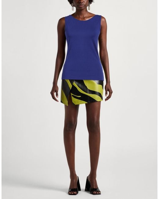 Maliparmi Blue Tank Top Viscose, Elastane
