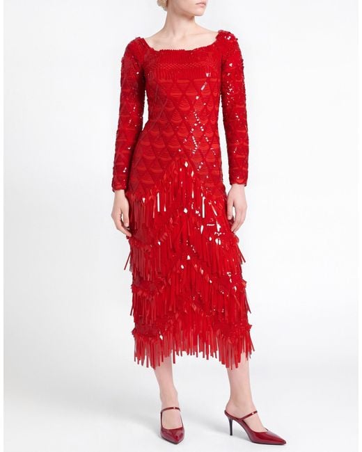 The Attico Red Midi Dress Polyamide, Elastane, Glass, Pvc