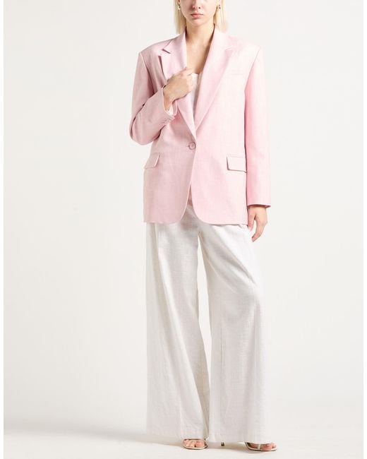Maje Pink Blazer Viscose, Polyester, Elastane