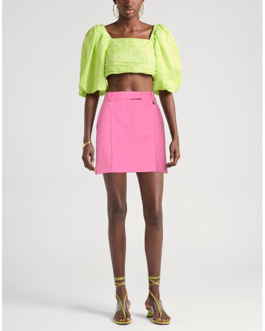 GIUSEPPE DI MORABITO Pink Fuchsia Mini Skirt Virgin Wool, Elastane