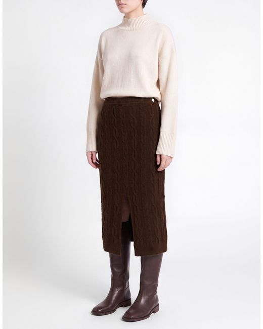 Karl Lagerfeld Brown Midi Skirt
