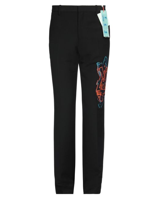 Off-White c/o Virgil Abloh Black Slim Pants With Graffiti Patch for men