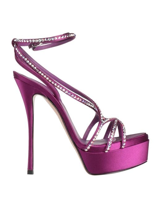 Le Silla Purple Sandals Textile Fibers