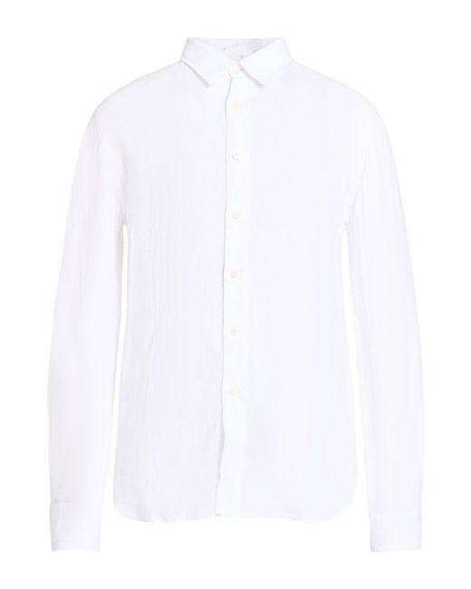 120% Lino White Shirt Linen for men
