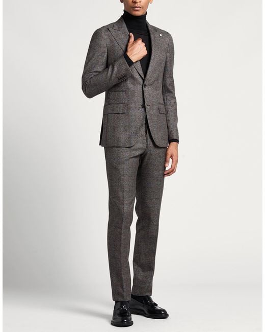 Luigi Bianchi Gray Suit for men
