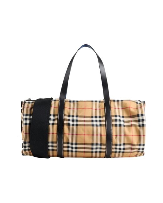 Burberry White Camel Duffel Bags Nylon for men