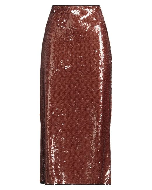 Alysi Red Chocolat Midi Skirt Polyester