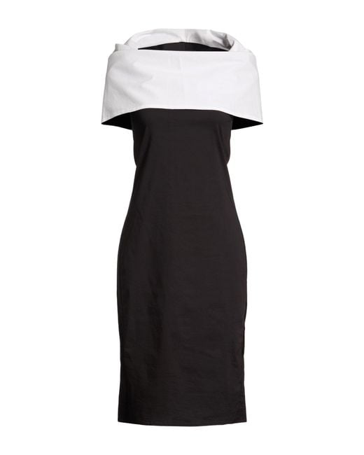 Liviana Conti Black Mini Dress Cotton, Polyamide, Elastane