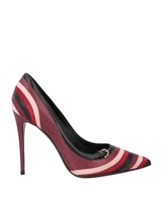 Ferragamo Pink Burgundy Pumps Leather