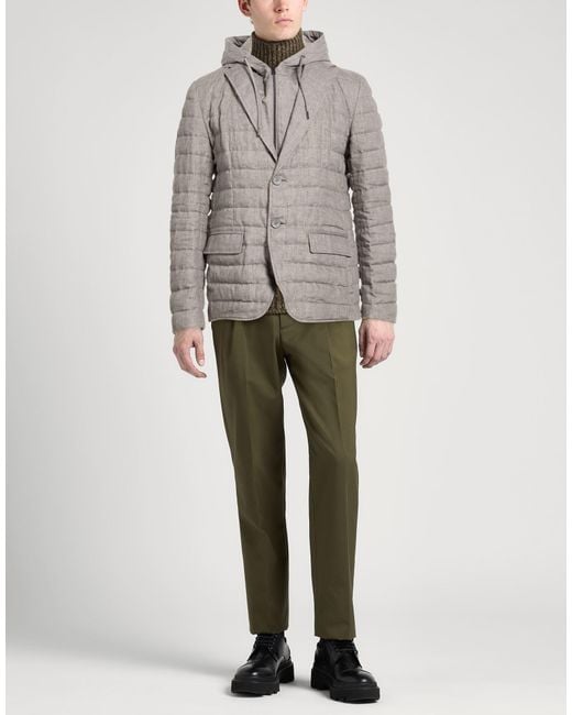 Herno Gray Puffer Linen for men