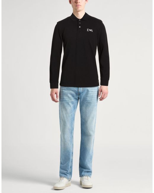 Emporio Armani Black Polo Shirts for men