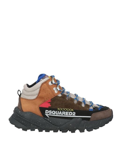 DSquared² Green Ankle Boots Calfskin, Textile Fibers for men