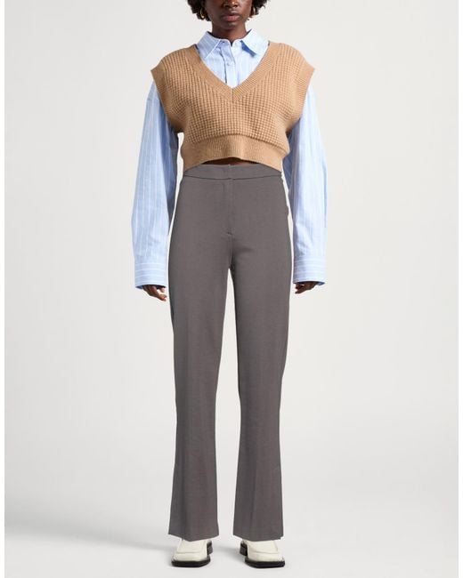 MEIMEIJ Gray Lead Pants Viscose, Polyamide, Elastane
