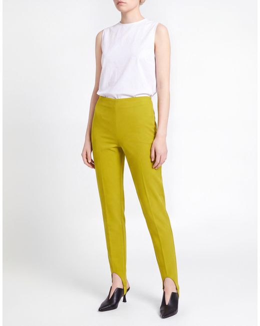 Erika Cavallini Semi Couture Yellow Pants Polyester, Viscose, Elastane