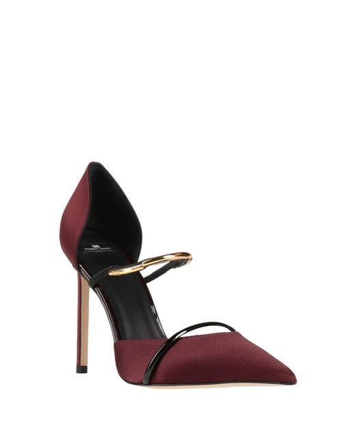 Elisabetta Franchi Pink Burgundy Pumps Textile Fibers
