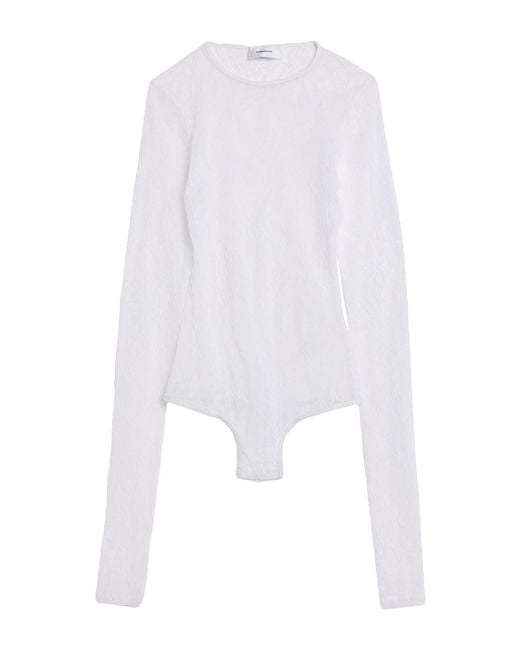 Wardrobe NYC White Bodysuit Polyamide, Elastane