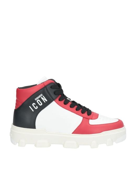 DSquared² Red Icon Sneakers Leather