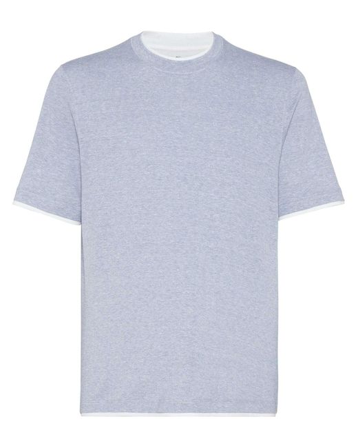 T-shirt Brunello Cucinelli pour homme en coloris Blue