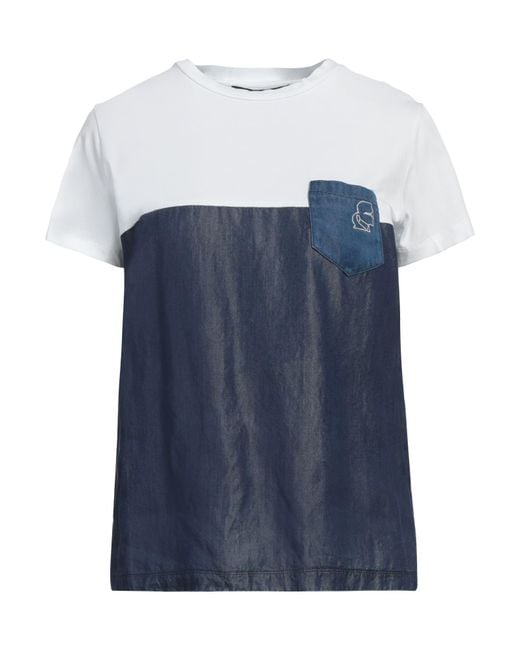Karl Lagerfeld Blue T-Shirt Cotton, Elastane