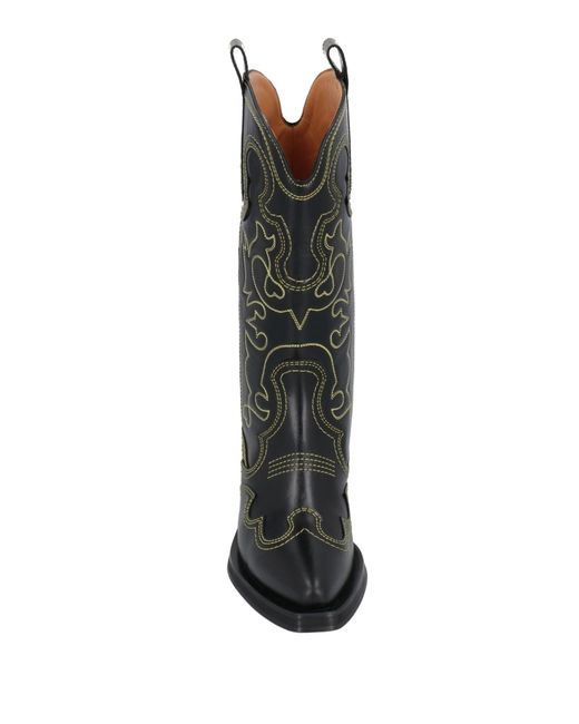 Ganni Black Boot Leather
