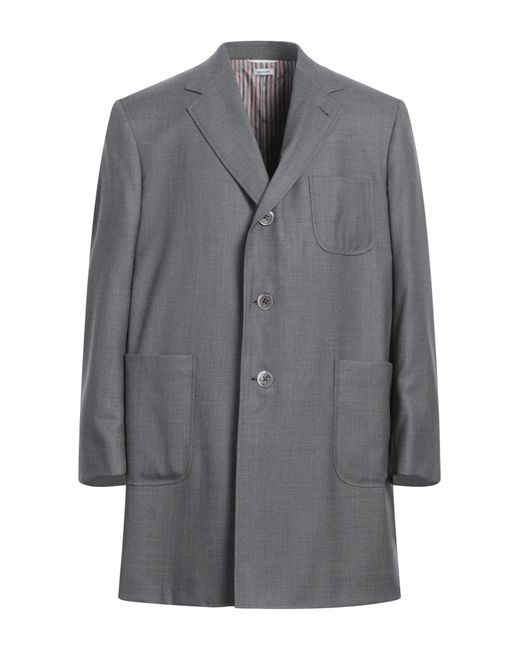 Thom Browne Gray Overcoat & Trench Coat for men