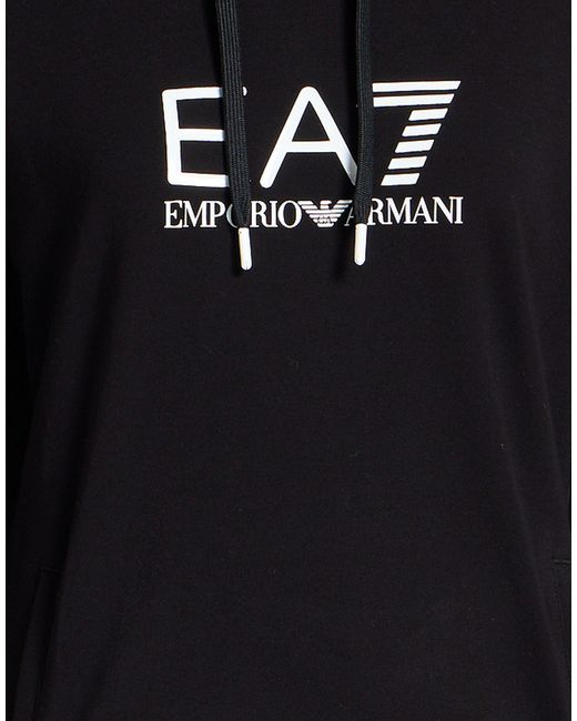 EA7 Black Sweatshirt Cotton, Elastane
