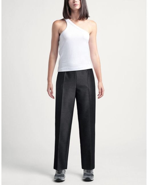 Alberta Ferretti Blue Charcoal Pants Virgin Wool, Silk