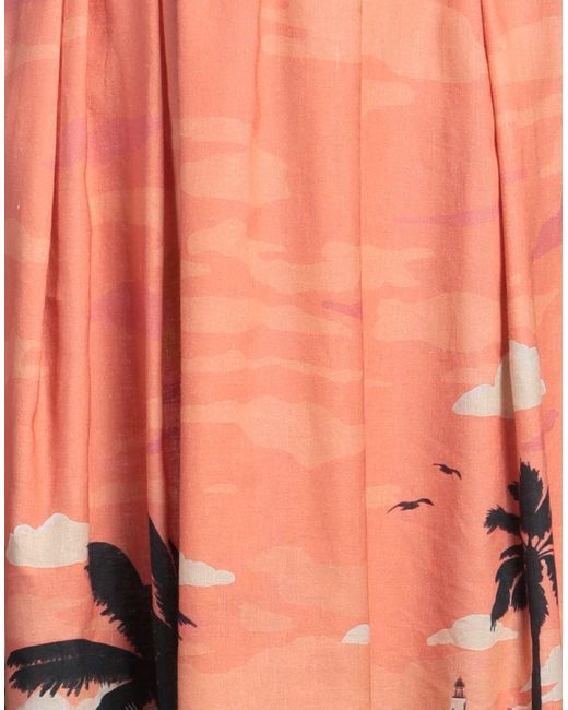 iBlues Pink Midi Dress Cotton, Linen