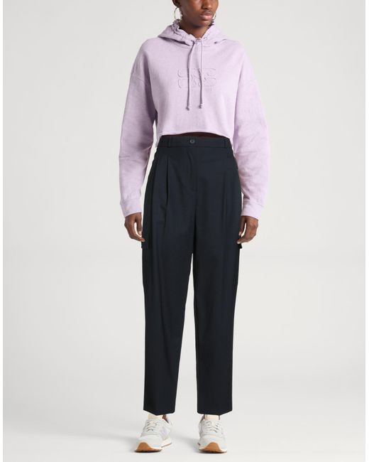 Semicouture Blue Pants Polyester, Virgin Wool, Elastane