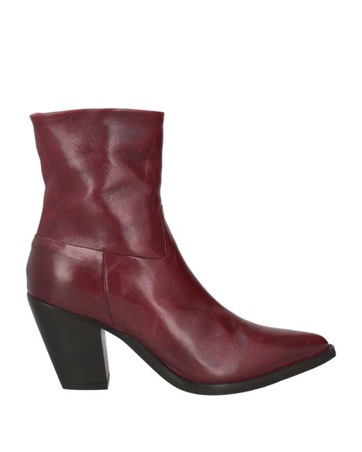 The Seller Purple Burgundy Ankle Boots Leather