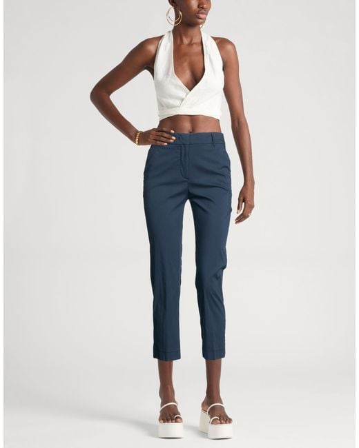 Hanita Blue Pants Cotton, Nylon, Elastane