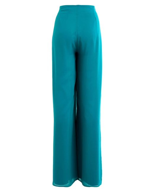 ATELIER LEGORA Blue Pants Viscose, Polyamide, Polyester