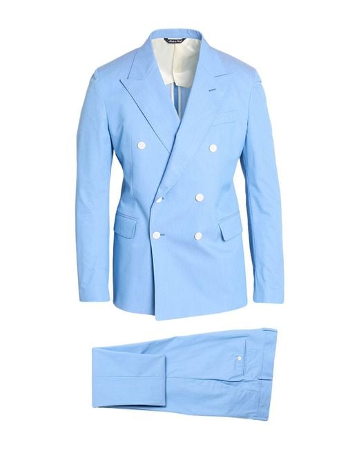 Brian Dales Blue Suit Cotton, Polyamide, Elastane for men