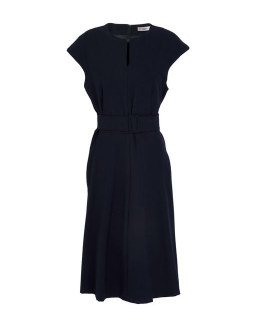 Marella Blue Midi Dress Polyester, Viscose, Elastane