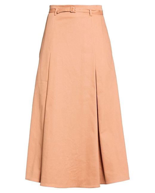 Paul & Joe Pink Midi Skirt Cotton, Elastane