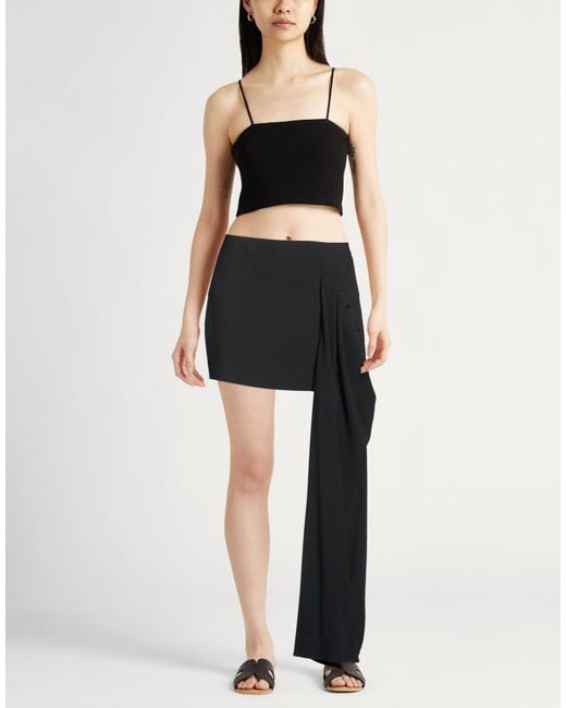 ELEH Black Mini Skirt Polyester, Cotton, Elastane