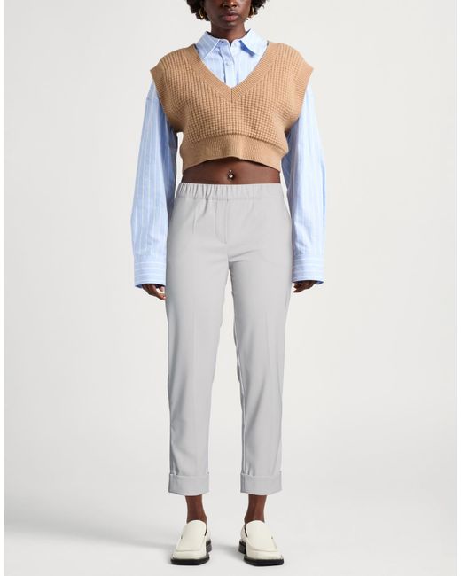 D.exterior Gray Light Pants Polyester, Elastane