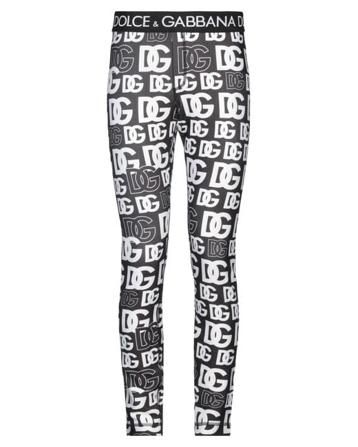 Dolce & Gabbana Black Slim-Fit Logo-Print Leggings for men