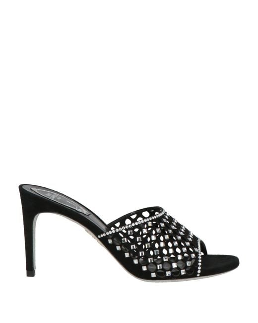 Rene Caovilla Black Sandals Leather